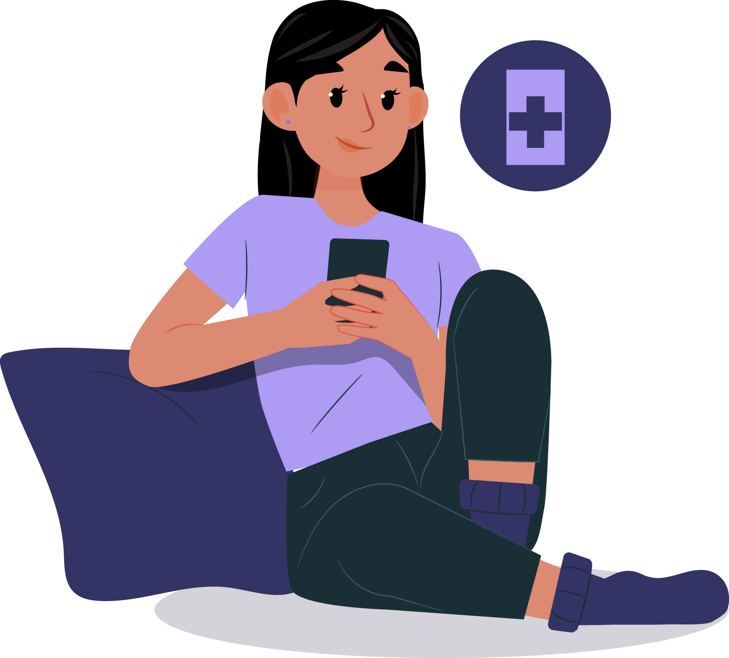 Trabajadora de salud usando almaRED en WhatsApp