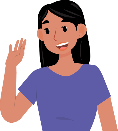 Personaje ALMA saludando