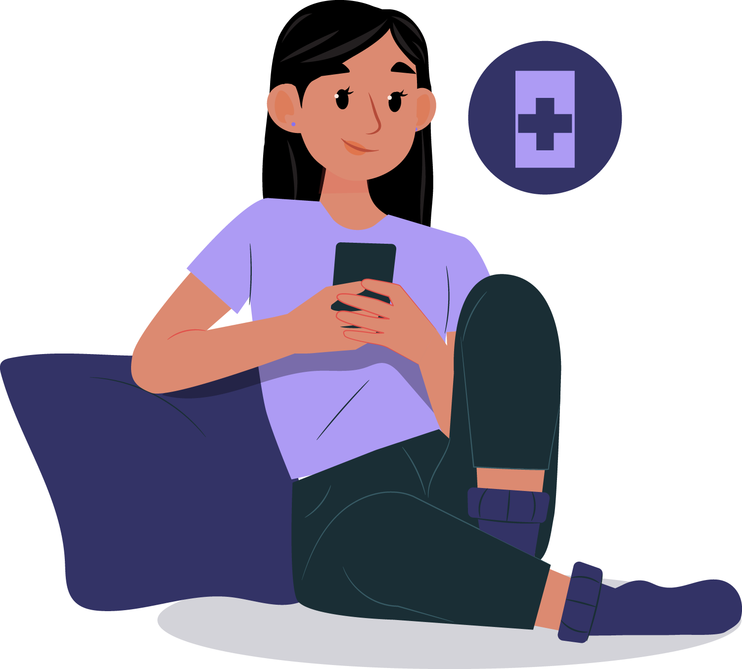 Trabajadora de salud usando almaRED en WhatsApp