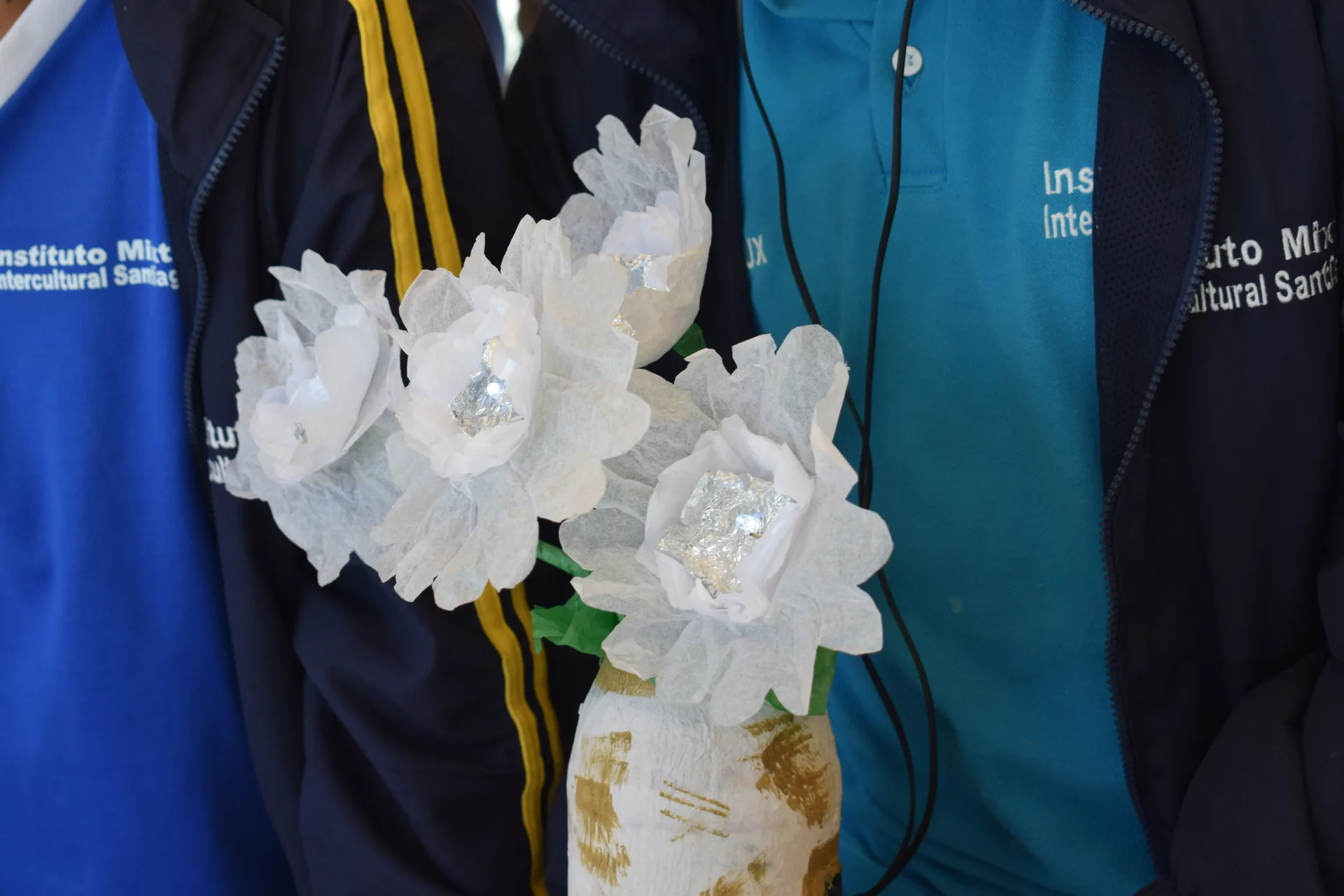 Flores de papel con LED — Instituto Santiago